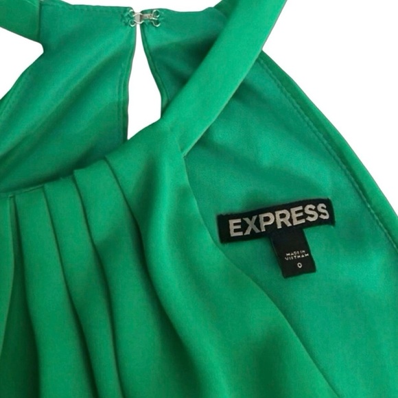 Open Back Halter Dress Green Chiffon Holiday Dress Many Occasions All Seasons - Picture 2 of 8